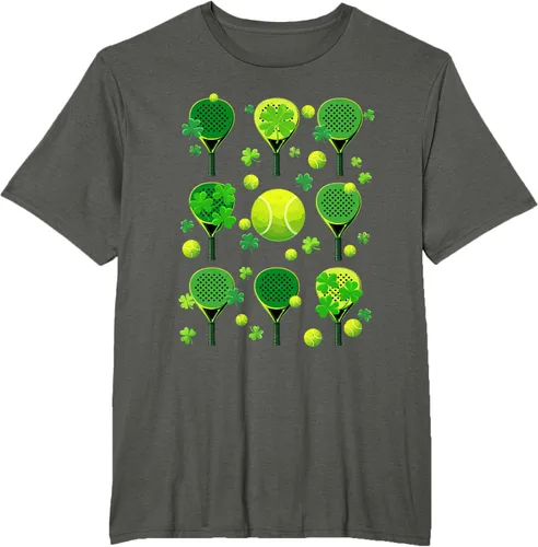 Vista 5 de St Patricks Day Padel Tennis Shamrock Paddle Irish Pride T-Shirt
