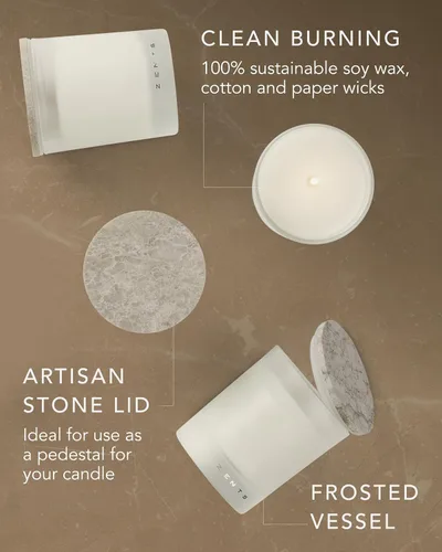 Vista 3 de Zents Vela perfumada de cera de soja (mandarina - jengibre, mandarina y vainilla), tarro grande de una sola mecha, acento edificante para decoración