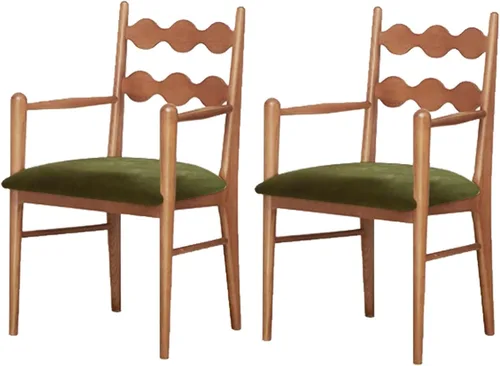 Vista 41 de Sillas de comedor tapizadas, silla de cocina con respaldo, silla de sala de estar con brazos versátil asiento de comedor de granja, sillas