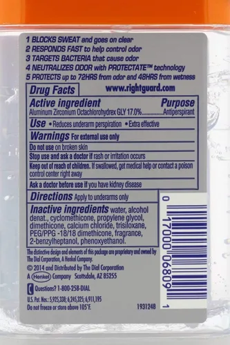 Vista 3 de Right Guard Total Defense 5 Power Gel, antitranspirante y desodorante, Artic Refresh 4 onzas 4 PK