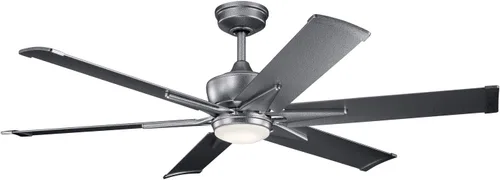 Vista 10 de KICHLER 300300SBK Ventilador de techo con 6 aspas negras satinadas con luz de 31 vatios, negro satinado Ventilador de motor DC con luz LED