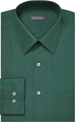 Vista 3 de Van Heusen - Camisa de vestir para hombre, corte regular, camisa unicolor de popelina
