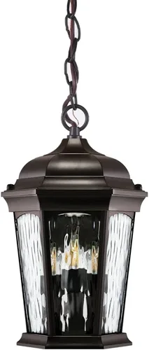 Vista 3 de Euri Lighting EHL-130W-MD, linterna colgante de llama parpadeante, vidrio de agua, con luz de seguridad integrada (3000 K), función seleccionable