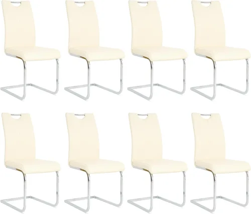 Vista 12 de Juego de sillas de comedor modernas (2 unidades) de piel sintética PU con respaldo alto tapizadas con patas doradas de metal para cocina y comedor
