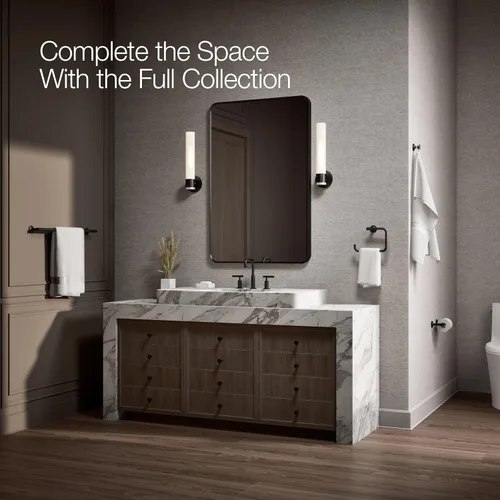Vista 6 de KOHLER 14377-BL Purist® Soporte giratorio para papel higiénico, negro mate