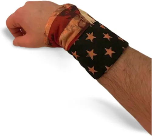 Vista 3 de Pañuelo patriótico con bandera estadounidense y calavera para el cuello bandana de tubo para deportes y exteriores bufanda y polaina para el cuello