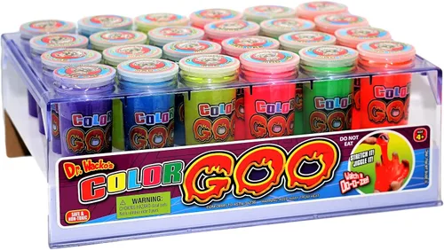 Vista 6 de JA-RU Dr. Wacko's Mad Lab Slime Kit (8 tubos de colores neón surtidos) Slime no pegajoso para niños. Juguetes sensoriales para aliviar el estrés.