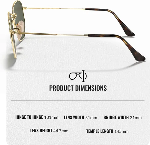 Vista 55 de Ray-Ban RB3548N Lentes planas hexagonales, gafas de sol cuadradas y redondas con kit oficial de gafas