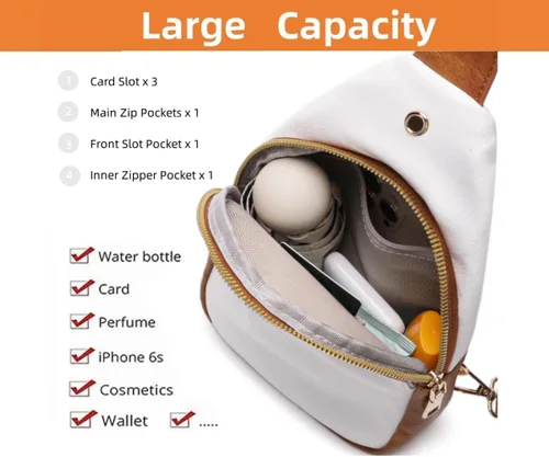 Vista 4 de WSRYDJDL Bolso cruzado pequeño de piel sintética para mujer, bolso bandolera para viajes, senderismo, ciclismo