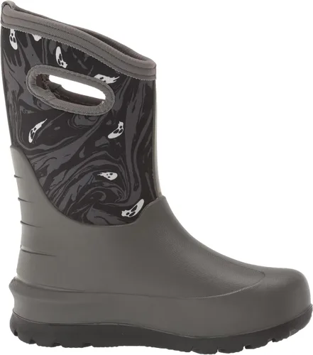 Vista 6 de BOGS Neo Classic - Botas de lluvia unisex para niños, Estampado espeluznante - Gris, 11 niño pequeño