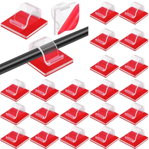 Vista 7 de Namalu 60 mini clips para cables, clips de luz de Navidad, ganchos de luz autoadhesivos, clips de cable para escritorio, luces de cadena al aire