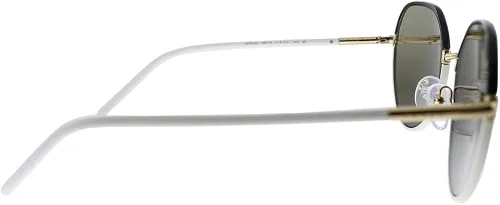 Vista 3 de Prada PR 65XS YC45G1 - Gafas de sol redondas de metal negroblanco, lente marrón