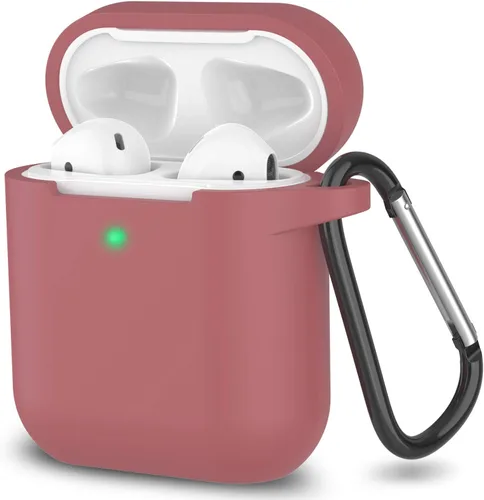 Vista 15 de Funda para AirPods de silicona, de protección completa, compatible con Apple AirPods 1 y 2, funda de carga inalámbrica y con cable