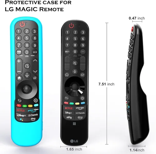 Vista 2 de Funda para LG Magic Remote 2021-2024, funda de silicona para LG Smart TV Remote Control MR24GN MR23GA MR22GA AN-MR21GA, color azul oscuro Azul