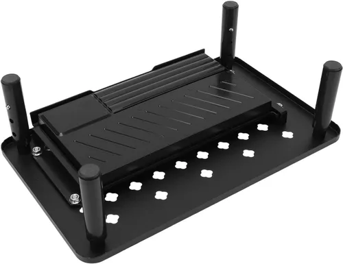 Vista 8 de Yosoo Health Gear Soporte elevador de metal para computadora con cajón, ventilado de 3 alturas ajustables, rodamiento de 44.1 lbs, para computadora