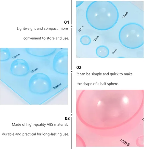Vista 3 de 4 Uds. Herramientas de papel Quilling 3D Domes Half Ball Mold Plastic Mini Quilling Mold para DIY Paper Craft Tool