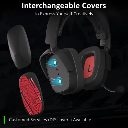 Vista 5 de SENZER X100 Auriculares inalámbricos para juegos para PS5 PS4 PC Switch Bluetooth Gaming Auriculares con micrófono - Sonido superior en el juego