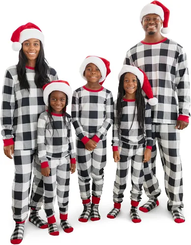 Vista 8 de The Children's Place Family Matching, Plaid Waffle 2 Piece Pajama Sets
