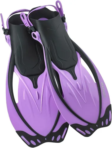 Vista 9 de Rapido Marine Open Heel Adjustable Fins - Translucent Violet Lime, Large/X
