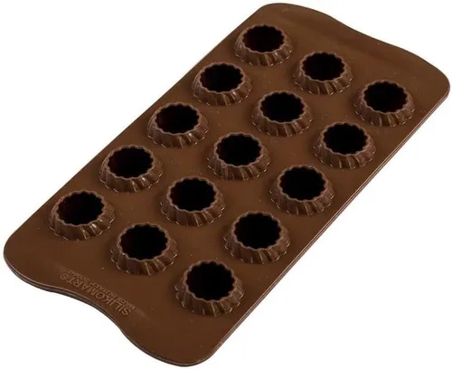 Vista 3 de Silikomart 3D-Pralinenform Flamme, molde de silicona de 15 formas Choco Flame, 0.3 fl oz x 15, marrón