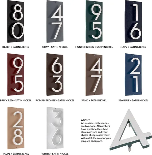 Vista 4 de Montague Metal Products Placa de dirección vertical de 6 pulgadas flotante con números de casa, aluminio, fácil de instalar, vertical, 2 dígitos