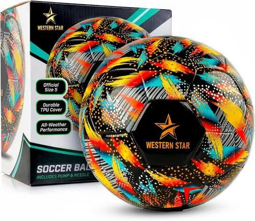 Vista 14 de Western Star Balón de fútbol Helix- Tamaño 3 4 5 – Pelotas de fútbol oficiales de grado de partido – Diseño atractivo y duradero