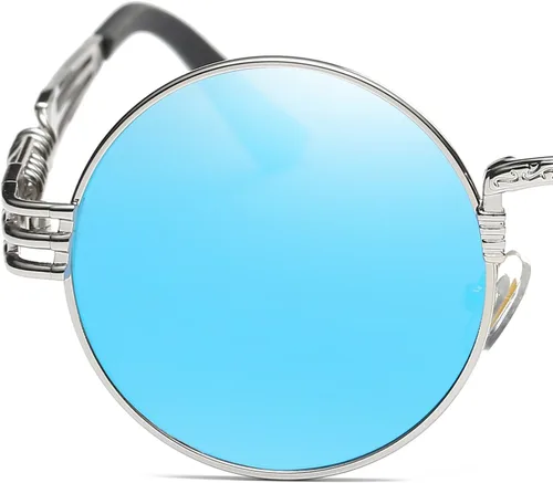 Vista 66 de Dollger Gafas de sol redondas Steampunk con marco de metal