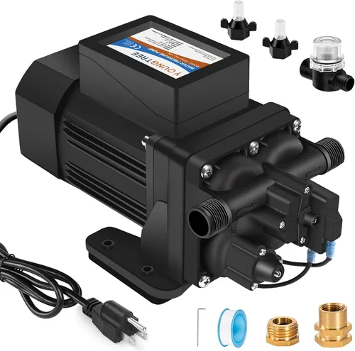 Vista 13 de YOUNGTREE Bomba de presión de agua dulce RV de 12 V, 3.5 GPM, 45 PSI, bajo demanda, bomba de diafragma de agua de 12 voltios con interruptor