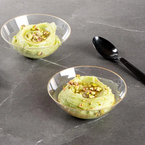 Vista 3 de Restaurantware Moderna - Cuencos de plástico de 6 onzas, 20 cuencos de ensalada desechables duraderos – Cuencos de plástico transparente resistentes