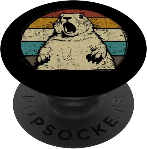 Vista 6 de Perro de la pradera vintage para amantes de los perros de la pradera 60s 70s retro PopSockets MagSafe PopGrip para iPhone