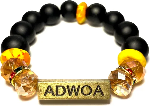 Vista 26 de Pulseras africanas tradicionales con nombre nacido en el día para mujeres de Ghana, materiales naturales, ajuste cómodo y holgado