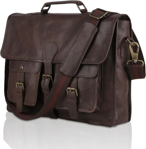 Vista 8 de Maletín de cuero 18 pulgadas portátil bolso de mensajero para hombres y mujeres mejor bolso de oficina