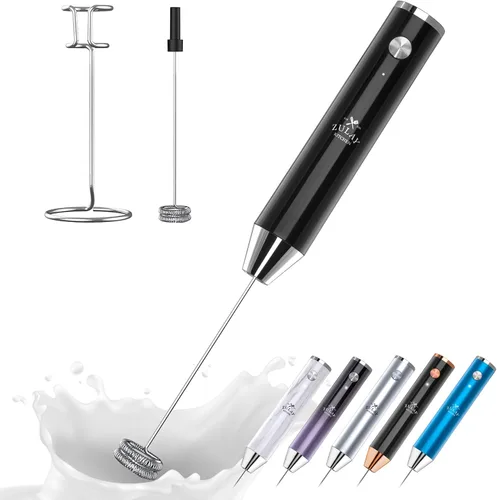 Vista 94 de Zulay Milk Boss Espumador de leche potente manual, hace espuma para latte, batidor para mezclar bebidas, café, miniespumador para capuchino, frappé