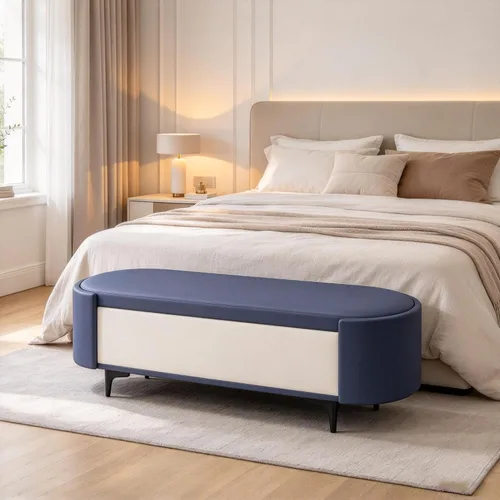 Vista 10 de Storage Bench for Bedroom,Entryway Ottoman with Seating,Edge Footrest Stool