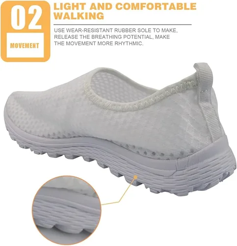Vista 4 de Biyejit Zapatos de agua para mujer, zapatos acuáticos de secado rápido, antideslizantes, informales, para caminar, deportes, zapatos planos sin