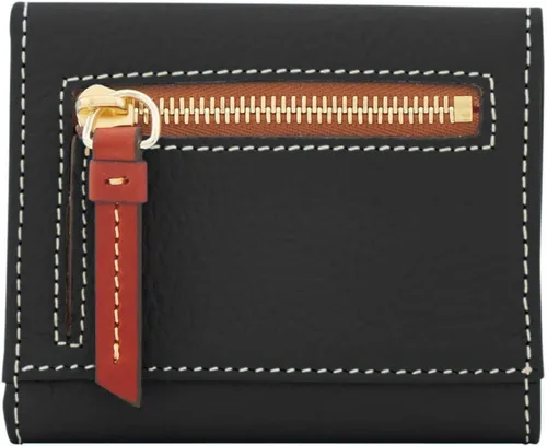 Vista 4 de Dooney & Bourke Billetera, billetera pequeña con solapa de grano de guijarros para tarjetas de crédito
