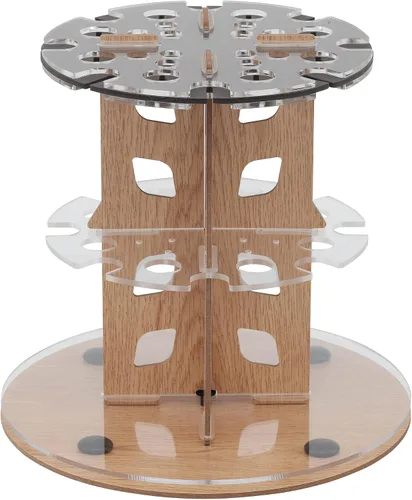 Vista 9 de Mezzo Artist Paint and Brush Rack - Soporte de Escritorio Multicapa de Laminado Veteado de Madera Organizador de Almacenamiento y Exhibición