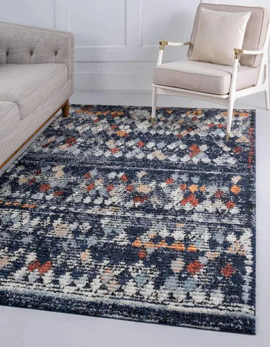 Vista 14 de Unique Loom Morocco Collection - Alfombra de área con borde abstracto, diamante, bohemio, 2 pies 2 x 3 pies, marfil/negro