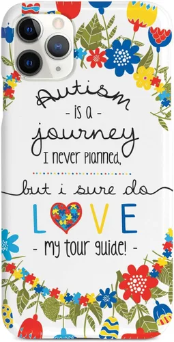 Vista 8 de Inspired Cases - Funda con textura 3D para iPhone Xs Max - Funda protectora de goma para iPhone Xs Max de Apple - El autismo es un viaje