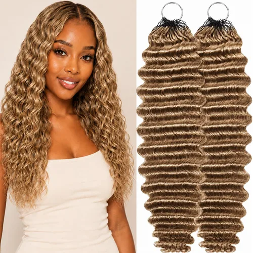 Vista 23 de Human Braiding Hair for Boho Braids 20inch Curly Wave Bulk Bundles 1B (A)1B
