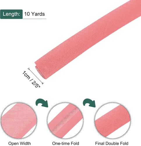 Vista 319 de MECCANIXITY Cinta al bies de doble pliegue de 1/2 pulgada de poliéster continuo a granel para costura, costura, dobladillo, encuadernación y Beige