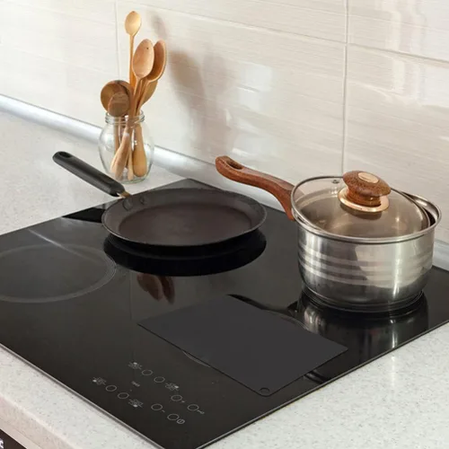 Vista 7 de Kichvoe Alfombrilla de silicona para ollas de inducción, protector de arañazos de fibra de vidrio de silicona, 2 unidades, protector de placa