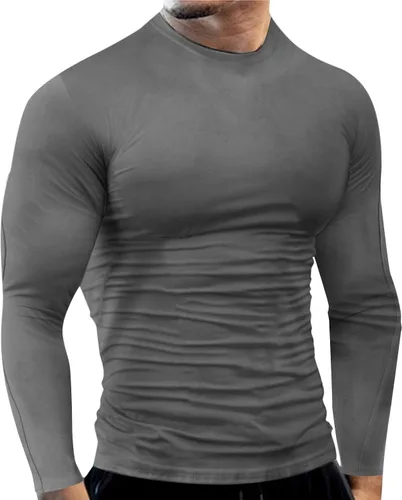 Vista 69 de Camisas de compresión atléticas de manga larga para hombre, capa base, camisa de entrenamiento atlético, camisas de compresión, camisetas deportivas