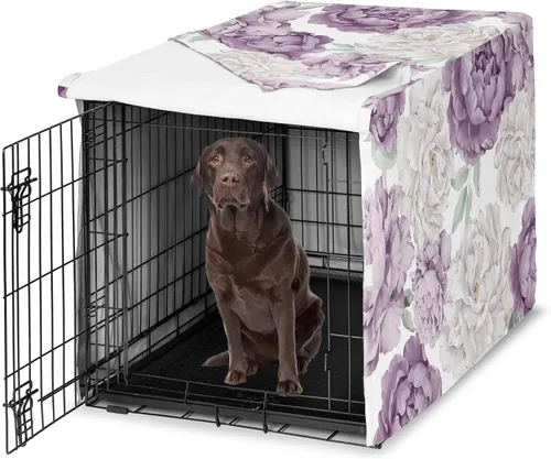 Vista 35 de Sweet Jojo Designs Funda para Jaula de Perro Mediano de 36 Pulgadas (Floral Bohemio) para Jaulas de Mascotas para Niñas, Fundas para Perreras Óxido