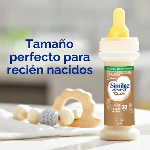Vista 10 de Similac Advance Kosher - Fórmula infantil con hierro, 2 onzas líquidas, 4 botellas (paquete de 2 = 8 botellas) a base de leche, lista