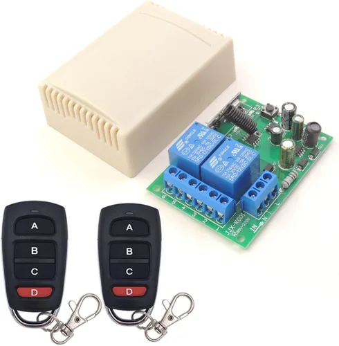 Vista 10 de DieseRC AC 110V 120V 220V 240V Interruptor de control remoto inalámbrico 433Mhz RF 10A 2CH Relé receptor con 2 transmisores para puerta de garaje