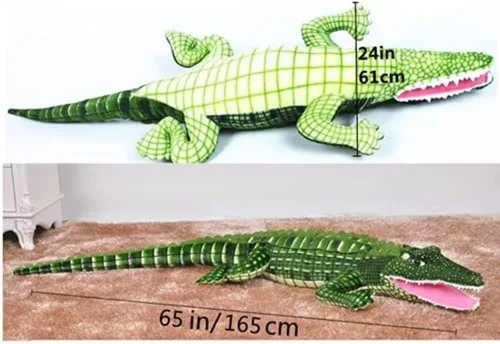 Vista 2 de JOSON 65 "(65.0 in de largo de gran tamaño de peluche feroz animal de peluche cocodrilo simulación cocodrilo