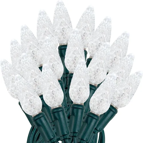 Vista 15 de Novelty Lights - Mini juego de 70 luces C6 LED de Navidad, serie de luces de grado comercial para exteriores, cable verde, 24 pies