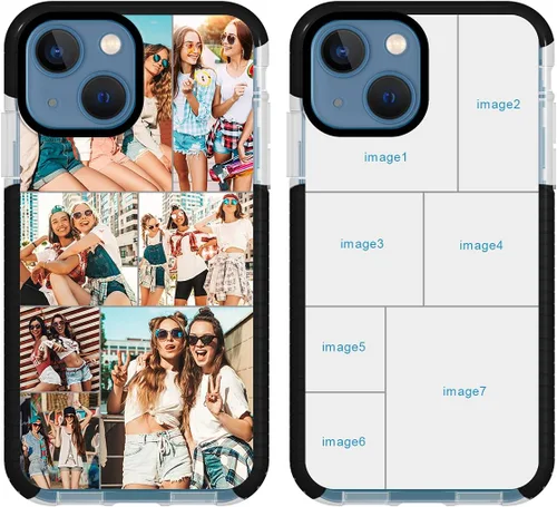 Vista 9 de Funda de teléfono personalizada para iPhone 13 Mini, funda personalizada de fotos de collage de múltiples imágenes, resistente a los arañazos, a