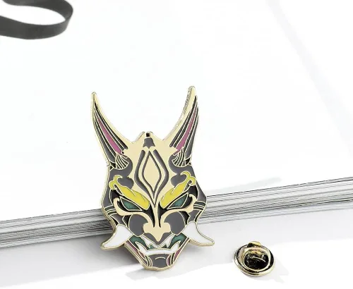 Vista 3 de Genshin Hutao Brooch Pin - Hutao Characters Cosplay Enamel Brooch Lapel Pin - Gift for Fans, Women and Girls